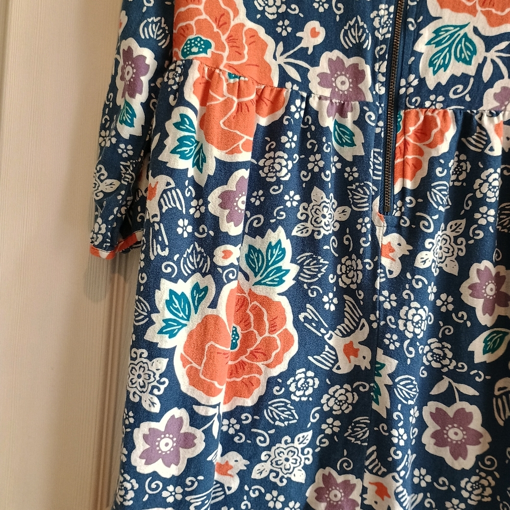 Old Navy XS Blue‎ Floral Print Shift Dress Lined Cotton Blend Boho Cottagecore - Picture 11 of 15